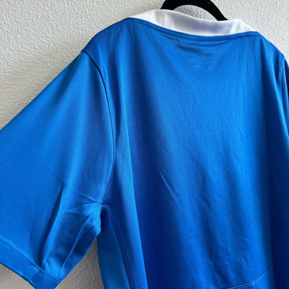 NWT Nike Blue Dri-Fit Slim Fit Football Soccer Jersey Short Sleeve White Collar - Picture 4 of 10
